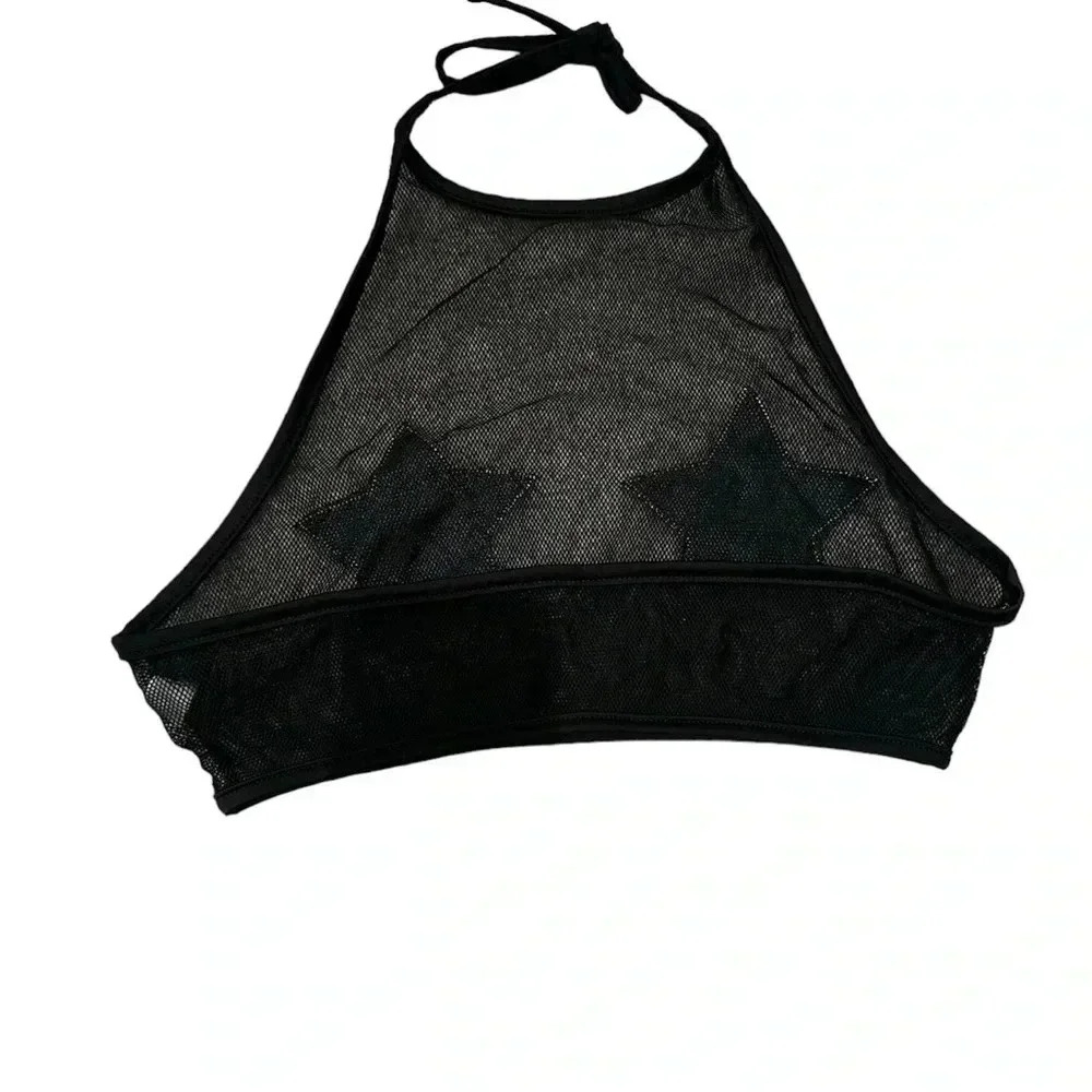 Iheartraves festival Top Money Star Mesh Top, Size Small - Picture 2 of 4